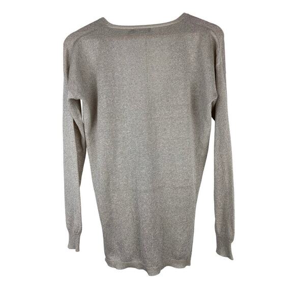 The Limited Women's S Metallic Gold Scoop Neck Pullover Tunic Sweater - Picture 4 of 6